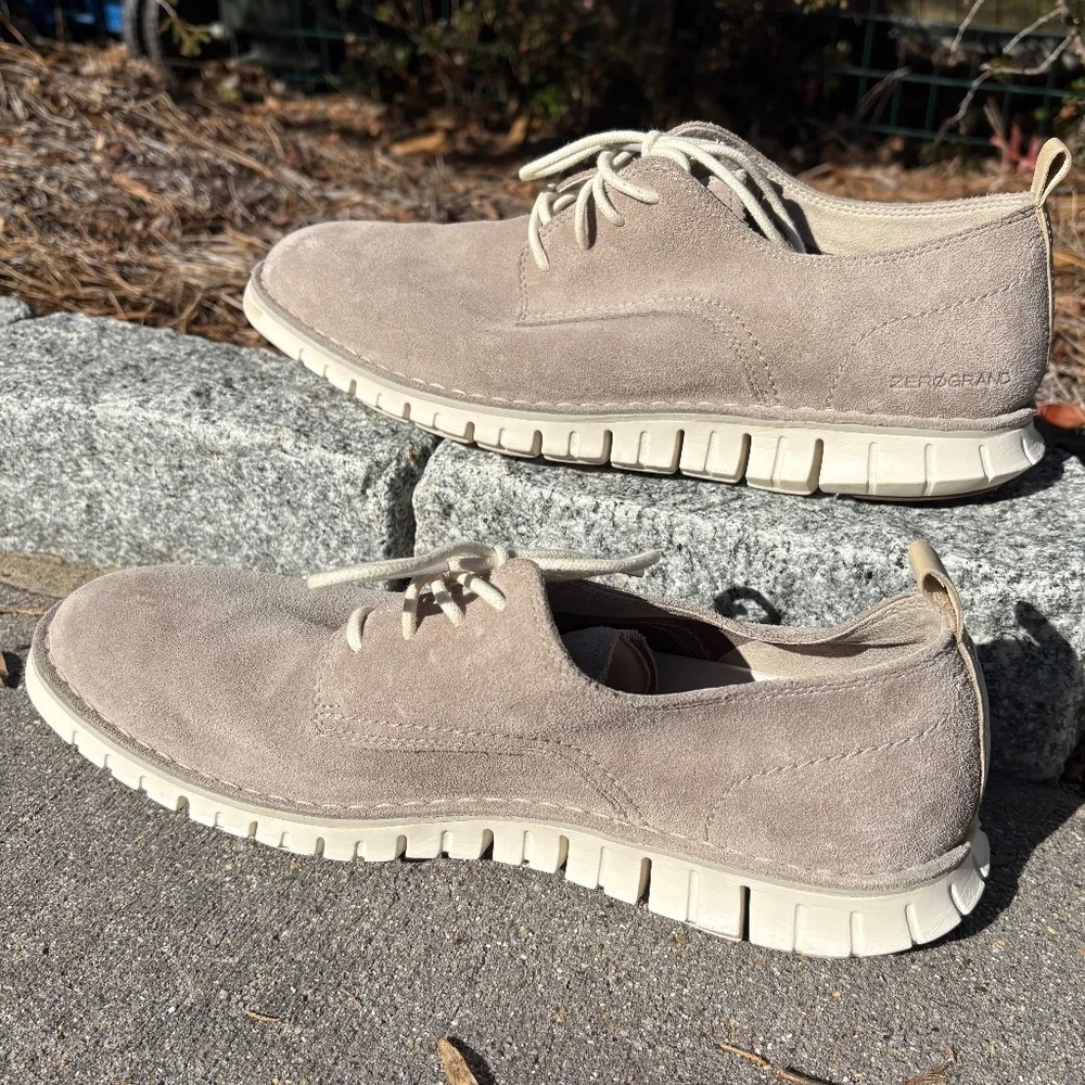 COLE HAAN Zerogrand Stitch Out Oxford gray suede 11M